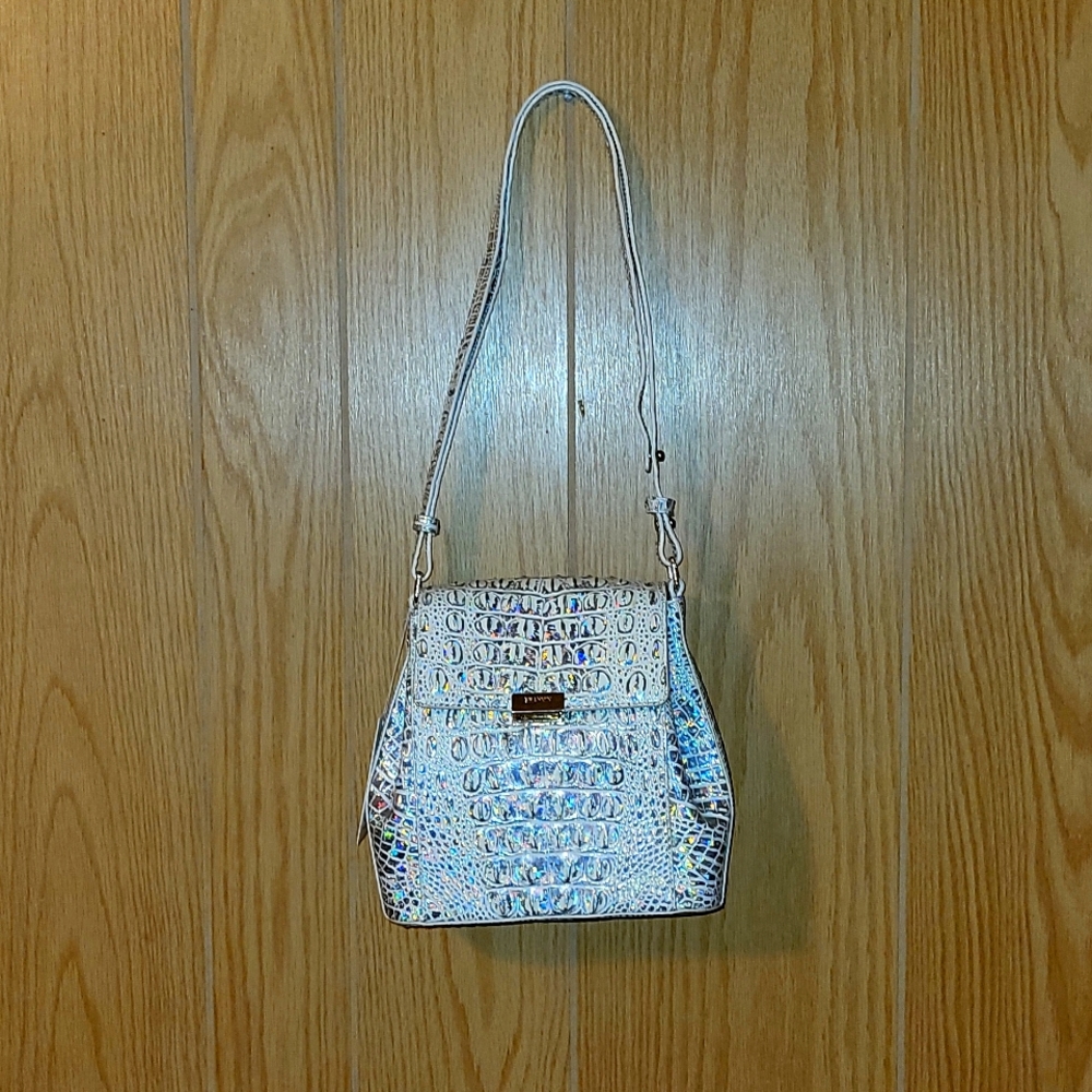 *NWT* BRAHMIN Crocodile Crossbody purse. "Reflect" is the color.